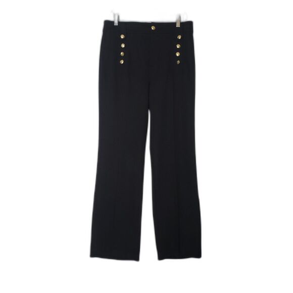 LAUREN RALPH LAUREN Black Slacks Dress Pants Gold Buttons Womens